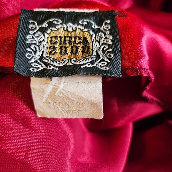 Silk & Satin Red Cowl Neck Slip Dress With Spaghetti Straps Womens - Picture 2 of 6